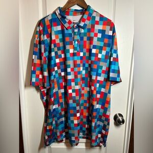 Cool Dri Colorful Geometric Men's Polo Shirt - Size XXL